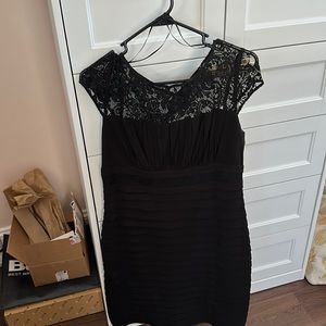 Black. Stretch. Lace top dress size 14P